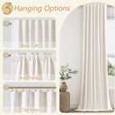 Guken Ivory 100% Blackout Curtains 84 Inch Length 2 Panels Set for Living Room Bedroom Back Tab Thermal Insulated Black Out Linen Drapes Room Darkening Window Curtains 84 Inches Long