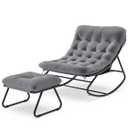 Outdoor Patio Rocking Chair - Weather-Resistant Garden Rocker with Cushions, Durable Steel Frame, Comfortable for Porch, Deck, or Backyard