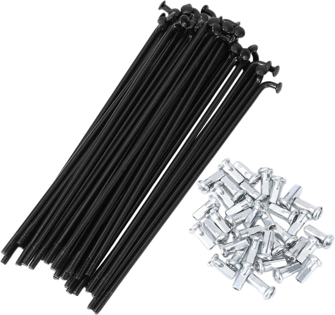 36 Set 12G Bicycle Spokes 116mm Bike Wheel Spokes 45 Steel Black
