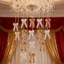 2 x 20Pcs Valentlnes Day Tree Bows Decorations,Galentines Decor Bows Coquette Decorations Bow Hanging String Garlands Lovers Day Decor Wedding Anniversary Birthday Party Supplies