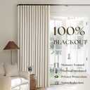 Flax Linen Black Out Curtains for Bedroom Windows 96 Inch Long 2 Panels Pinch Pleated 2 Layer Back Tab Insulated Thermal Blackout Curtain Living Room Earthy Tone Cream Beige Drapes 96 Inch Length