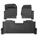 AOMSAZTO Floor Mats for 2017-2025 Ford F-250/ F-350/ F-450/ F-550 SuperCrew Cab - 1st and 2nd Row All Weather Floor Liners for F250 / F350 / F450 / F550 SuperDuty Crew Cab with Storage Box