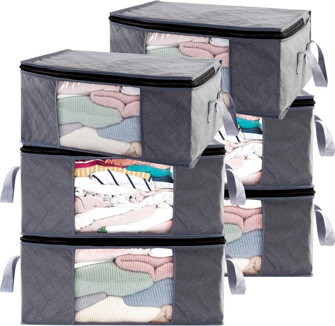 Storage Bins Storage Bags Closet Organizers Sweater Storage Clothes Storage Containers, 6 pc Pack