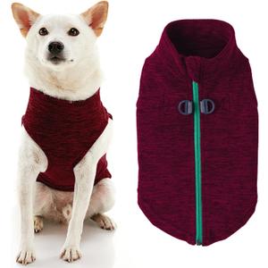 Gooby Zip Up Fleece Dog Sweater - Fuchsia Wash, X-Large - Warm Pullover Fleece Step-in Dog Jacket with Dual D Ring Leash (X-Large chest (~22.5"))