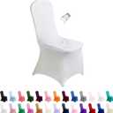 SuperO Waterproof Spandex Chair Cover 50PCS, Stretch Dining Chair Covers, Polyester Outdoor Chair Covers, Protector Stretch Chair Cover for Party Universal, Banquet, Wedding Event, Hotel(White)