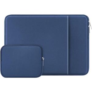 RAINYEAR 14 Inch Laptop Sleeve Case Protective Soft Padded Zipper Cover Carrying Computer Bag with Front Pocket & Accessories Pouch,Compatible with 14" Notebook Chromebook Tablet Ultrabook (Navy Blue)