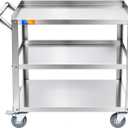 Treshin 3 Tier Stainless Steel Utility Cart, 16.73" W x 27.76" L x 31.61" H