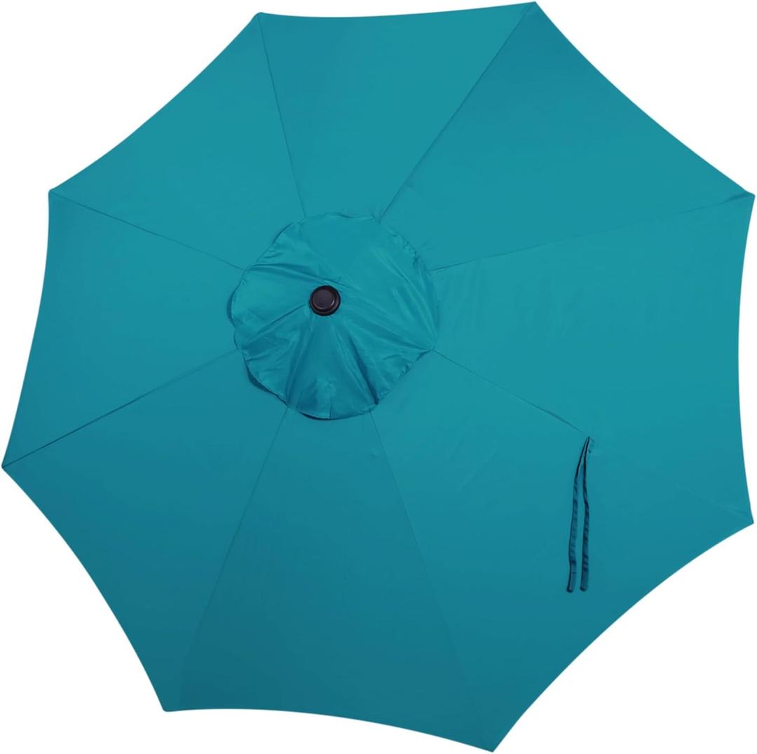 Blissun 9ft Patio Umbrella Replacement Canopy, Market Umbrella Top, Outdoor Table Umbrella Canopy for 8 Ribs, Canopy Only (Cerulean)