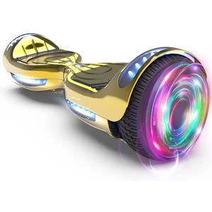 Hoverboard Certified HS2.01 Bluetooth Flash Wheel with LED Light Self Balancing Wheel Electric Scooter (Chrome Gold)