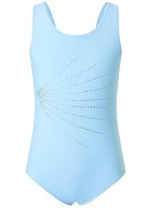 Yizuoding Gymnastics Leotards for Girls Leotard for Dance Ballet Sparkly One-Piece Pro Kids Toddlers Tumbling Outfits 2-3T Light Blue
