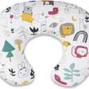 Nursing Pillow, Ergonomic C-Shape for Breastfeeding & Bottle Feeding, Standard Size Breathable with Washable Cover, Hypoallergenic,Tummy Time & Sitting Support (Lion White)
