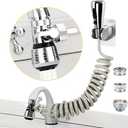 CECEFIN Kitchen Sink Sprayer Hose Attachment for Faucet, Kitchen Faucet Head Replacement w/ 79" Recoil Hose and Holder, Pressurized Water Saving Aerator & Diverter Valve, Faucet Sprayer Attachment Set