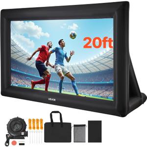 VEVOR Inflatable Projector Screen 20 FT Blow-Up Movie Screen, 16:9, Black