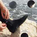 XUKER Neoprene Diving Boots, 5mm 3mm Water Shoes Wetsuit Booties Men Women with Anti-Slip Rubber Sole Side Zipper (Black, S)