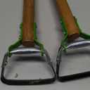 2 Pcs Mini Garden Hoes for Weeding Long Stirrup Hoe Tools Scuffle Garden Tool for Lawn Yard Weeding Gardening (Wood Handle)