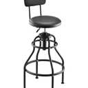 VEVOR Shop Stool with Backrest, Pneumatic Garage Seat/Work Stool with 300 lbs Capacity, Adjustable Height Roller Creeper Seat, 360° Swivel Padded, for Garage, Shop & Auto Repair, Black