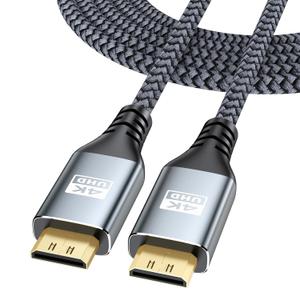 4K Mini HDMI to Mini HDMI Cable 6FT, HDMI Mini Cable Support 4K@60Hz, 2K@120Hz, 1080P, HDR, ARC, 3D for Portable Monitor, Tablet, Camera, Raspberry Pi Zero W/2W/WH/2WH (Grey)