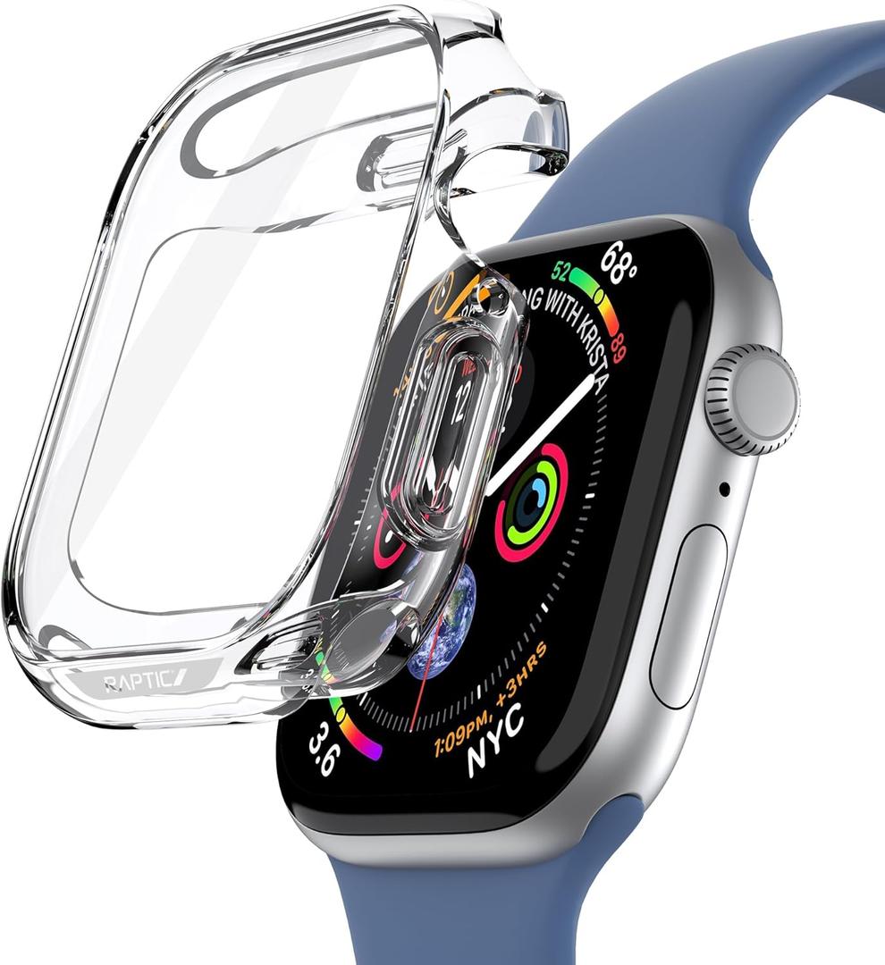 RAPTIC Thin Fit Designed for Apple Watch Series 10 42mm Case, Anti-Scratch Sensitivity Screen Protector with TPU All Around Anti-Fall Bumper Protective Case Cover - Crystal Clear
