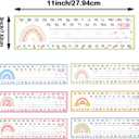 11.02 X 3.15 inch Rainbow Pattern Letters Number Lines Classroom Desk Toppers Nameplates Student Desk Name Tags 60Pcs Manuscript Name Plates Card for Classroom Bulletin Board (Rainbow Number)