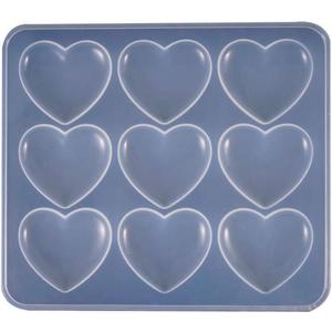 Heart Shape Epoxy Mold 9Pcs 5.2 x 4.2cm DIY Resin Casting Jewelry Love Heart Keychain Pendant Making Silicone Mold
