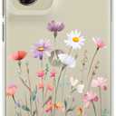 Floral Clear Case for Moto G Stylus 5G 2024 for Women Girls,Pretty Phone Cover,Flower Design Slim Soft Transparent Drop Proof TPU Protective Silicone Bumper Case,FL-37
