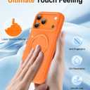 ZHK Liquid Silicone Designed for iPhone 17 Pro Case with Magnet Stand, [Precise Camera Lens Protection][Mil-Grade Drop Shockproof][Soft Anti-Scratch Microfiber Lining] Slim Fit Cover, Orange