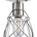 HDASIC 1 Light Semi Flush Mount Ceiling Light Fixture, Rustic Modern Framhouse Brushed Nickel Kitchen Ceiling Light with Metal Cage Shade for Foyer Kitchen Hallway Entryway Bedroom(1 Pack)