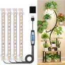 Kullsinss 8 inches LED Grow Light Strips, Full Spectrum Plant Lights for Indoor Growing with 6/12/16H Timer, 3 Color Modes, 5 Dimmable Levels, Grow Lamp for Seedling, Perfect for Indoor Plant Stand