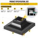 2pcs Post 1.5" Aluminum Deck Post Base Cover, Post Skirt, Handrail, Stair, Porch, Deck Railing Base Brackets Covers (Black)
