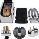 Dog Car Seat for Small Dogs - Foldable, up to 25kg Max Load, Adjustable Straps, Floor Pad, Safety Leash, Side Pockets, Booster Seat & Carrier for Travel