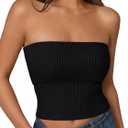 LILLUSORY Womens 2026 Summer Strapless Tube Tops Y2K Stretchy Bandeau Crop Clothes for Beach Vacation and Going Out (M)