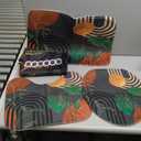 Brown Boho Mid Century Shower Curtain Set with Toilet Lid Cover and Non-Slip Rugs, Abstract Retro Grey Background 4 Pcs Modern Minimalist Aesthetic Shower Curtain for Bathroom Set with 12 Hooks