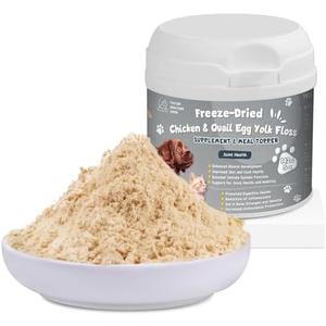 Glucosamine Multivitamin Hip & Joint Care Supplement for Dogs, Freeze Dried Chicken & Quail Egg Yolk Floss Treats Vitamin C Vitamin E 6 Ounce Dog Health Supplies
