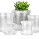 FUIJOL 4/5/6/7 Inch Clear Nursery Pots for Plants with Sacuers 19 Pack, Plastic Flower Pots with Drainage Holes, Variety Pack Seedlings Garden Pot for Indoor Outdoor (4+5+6+7 inch)