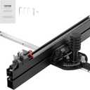 VEVOR Precision Miter Gauge, Standard Slot 3/4'' x 3/8'', Aluminum Alloy Table Saw Miter Gauge with 18 in Grating 15 Angle Stops Adjustable Spring Loaded Plunger and Removable Disc, for Woodworking