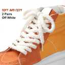 2 x Stepace 2 Pairs Flat Fuzzy Shoe Laces for Sneakers 10mm Wide Thick Shoelaces for Casual Shoes (63Inch(160cm), Off-white)