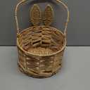 Basket with Handle Kids Cute Bunny Easter Basket Bunny Harvest Flowers Toys Mini Picnic Knitted Birthday Organiser