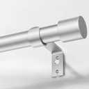 Heavy Duty Curtain Rods for Windows 48 to 84 Inch, 1 Inch Silver Curtain Rods for Outdoor, Farmhouse, Bedroom, Kitchen, Living Room, Adjustable Easy Install Drapery Rod (A2,Silver,30"-90")