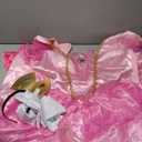 Princess Peach Costume Adult Puff Sleeve Long Dress+Glove +Crown 3Pcs Fairy Outfit Halloween Christmas Carnival Cosplay XXL