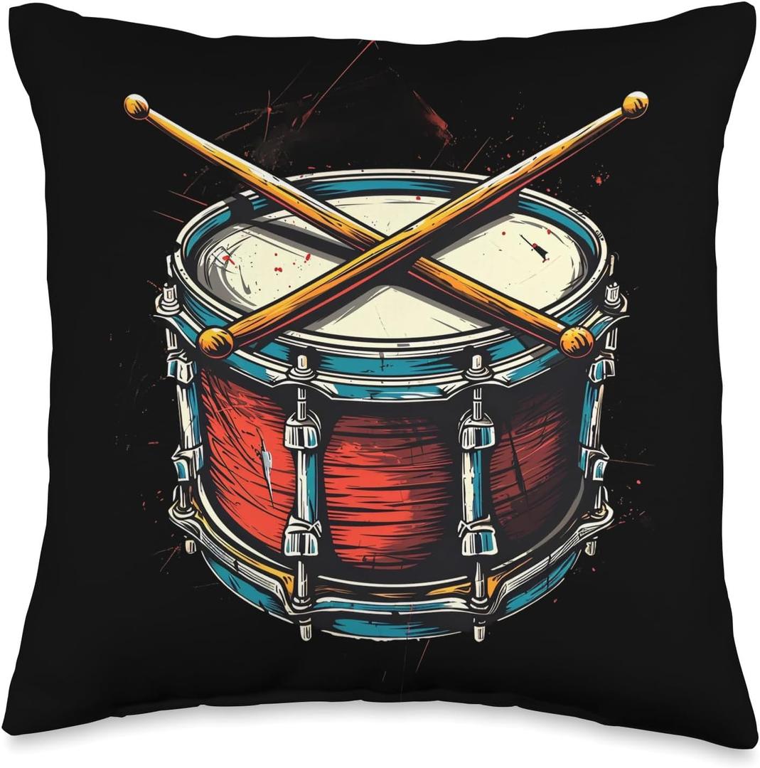 Snare Drum Drumsticks Snare Drummer Percussionist Drumming Throw Pillow (16x16)