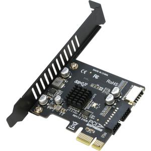 PCIe to 20Pin + Type-E Internal Card, RIITOP PCI-e x1 to (19+1) Pin USB 3.0 Socket and USB C Type-e (A Key) Front Panel Header Expainsion Adapter 5Gbps