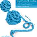 CWLAKON Tug of War Rope for Kids and Adults, Field Day Family Reunion Birthday Party Games, Outdoor Camping Picnic Backyard Carnival Games, Team Building Activities Play Set Climber Attachments Blue
