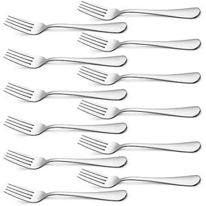Briout Silverware, Dinner Fork 8 Inches, Forks Set of 12 Premium Food Grade Stainless Steel Forks for Home Kitchen Party Restaurant, Mirror Polished Dishwasher Safe