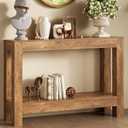 Tohomeor Farmhouse Console Table, 47 Inches Entryway Console Table, Wooden Rectangular Sofa Table Behind The Couch Table with 2-Tier Storage for Living Room Entrance Hallway (Rustic Wood Grain), 47.24 x 11.81 x 31.5 inches