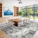 12x15 Area Rug for Living Room – Large Modern Neutral Abstract Thin Washable Carpet, Soft Low Pile Non-Slip Stain-Resistant for Bedroom Dining Room Home Office (Grey)