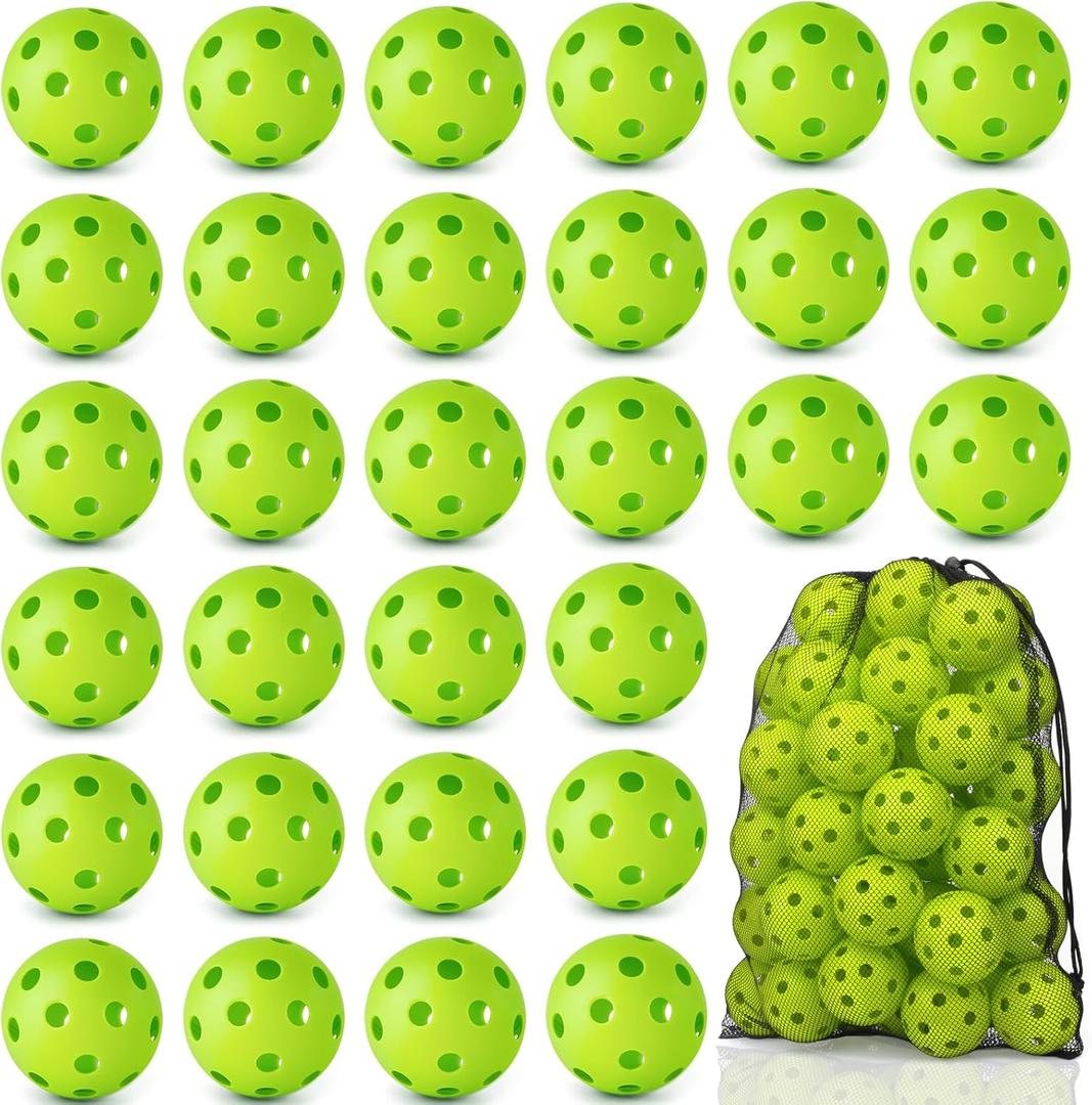 Coopay 18/36 Pack Baseball Practice Balls Plastic Training Balls Lightweight Hollow Softballs for Hitting, Baseball Training Indoor Outdoor Use (Green)