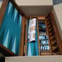 20 Inch Large Backgammon Sets for Adults, Green Backgammon Board, Solid Wood. Removable Accessory Tray, Premium 1.5 Inch Checkers & Dice Set, Backgammon Game Set Backgammon Table