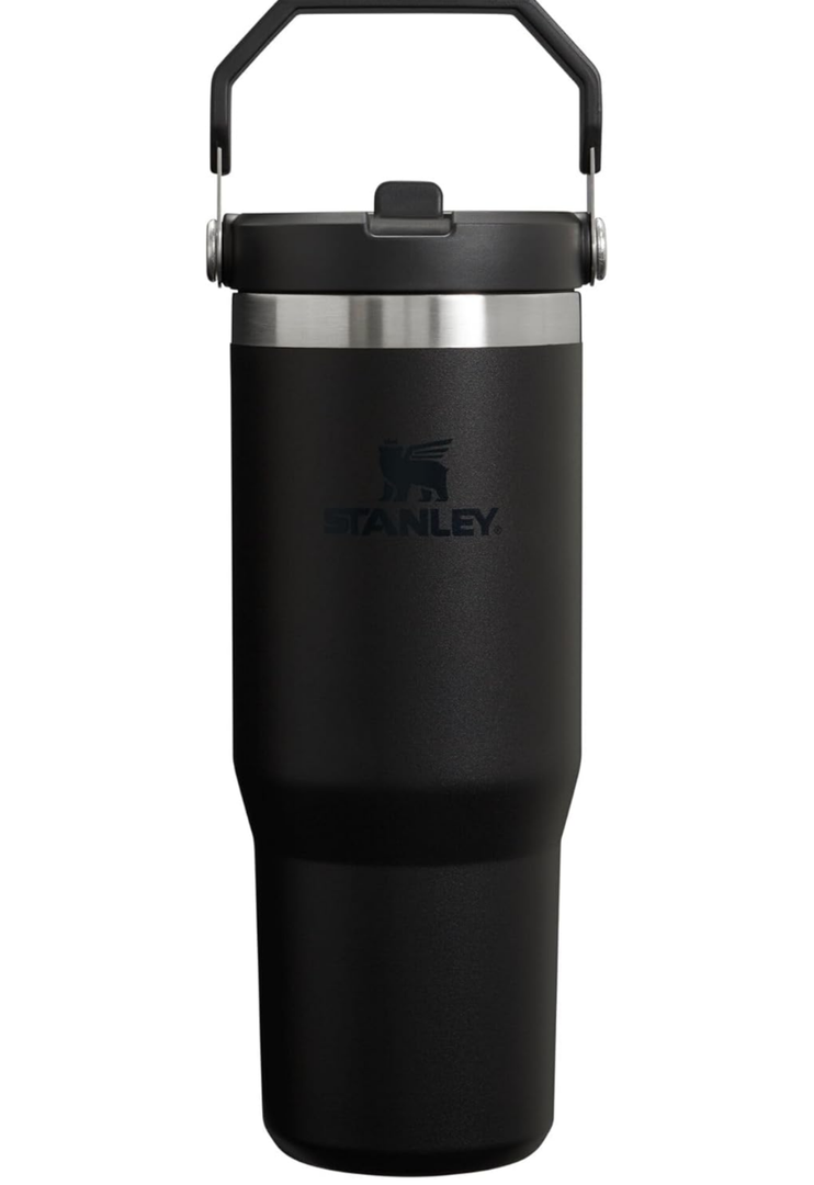 Stanley IceFlow Stainless Steel Tumbler - Vacuum Insulated Water Bottle for Home, Office or Car Reusable Cup with Straw Leak Resistant Flip Cold for 12 Hours or Iced for 2 Days, Black 2.0, 30oz