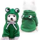 Dog Hoodie Basic Sweater Coat Cute - Frog Shape Warm Jacket Pet Cold Weather Clothes Outfit Outerwear for Cats Puppy Dogs XS