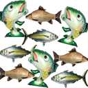 Blueweenly 9 Pcs 33 Inch Fish Balloons Gone Fishing Baby Shower Party Decorations Fish Balloons Themed Party Decor for Let's Go Fishing Theme Birthday Supplies (Carp Tuna Salmon)